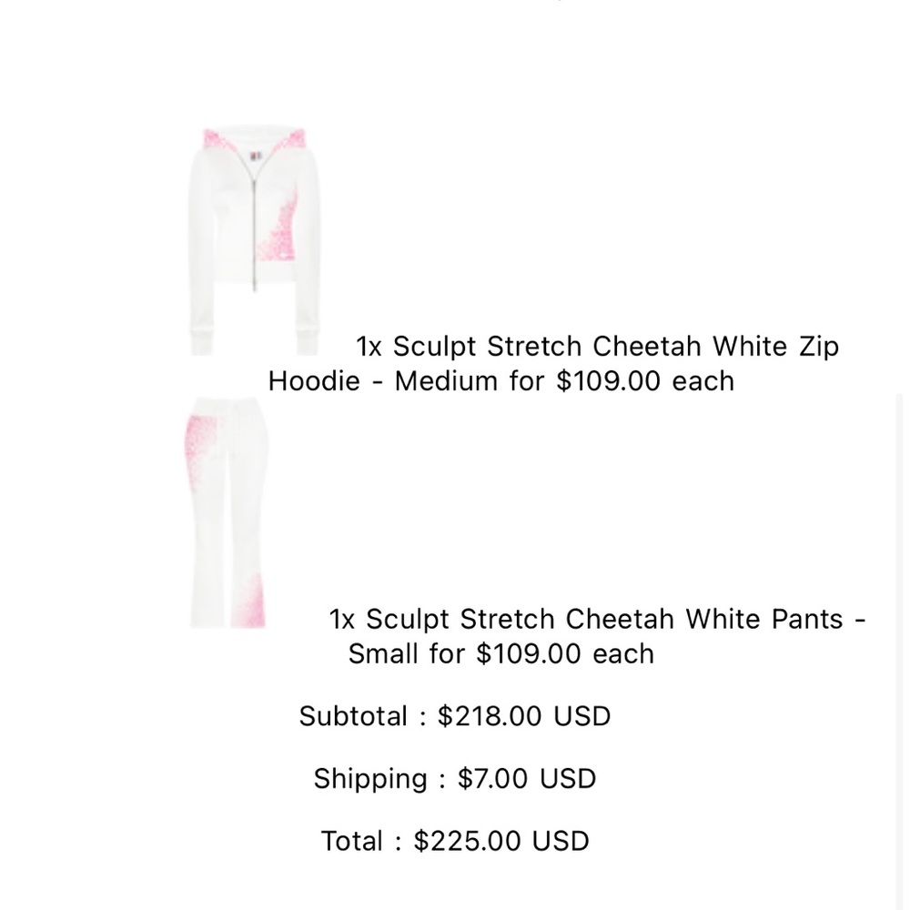 Hidden Cult Set White & Pink Leopard-Print Hoodie Zip Jacket and Pants Set - Picture 2 of 2